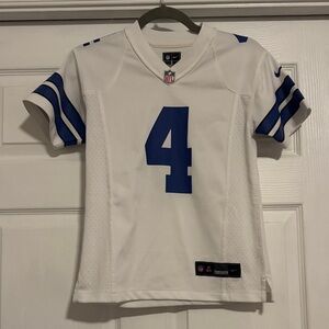 Nike White and Blue Dak Prescott Dallas Cowboys Jersey